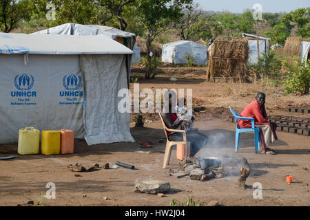 L'OUGANDA, Arua, Yumbe, sud Soudanais réfugiés en Bidi Bidi / suedsudanesische Fluechtlinge d'établissement des réfugiés im Fluechtlingslager Bidi Bidi Banque D'Images