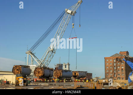 Sous-marin U 534 Merseytravel est coupé en morceaux à Birkenhead docks. Il est maintenant un affichage statique au terminal de ferries de Woodside à Birkenhead. Banque D'Images