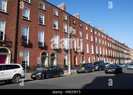Des maisons de brique rouge géorgiennes fitzwilliam square Dublin République d'Irlande Banque D'Images