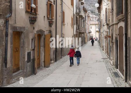 Les rues de Scanno, Abruzzo, Italie Banque D'Images