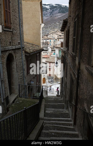 Les rues de Scanno, Abruzzo, Italie Banque D'Images