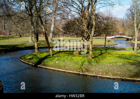 Scène d'hiver à Frederiksberg Gardens, Copenhague, Danemark Banque D'Images