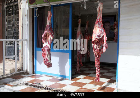 Boutique de bouchers à Louxor en Egypte Banque D'Images