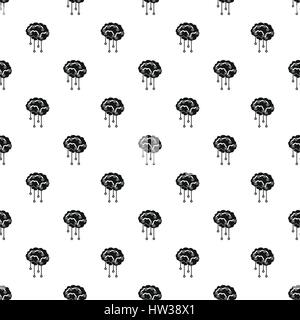 Cerveau humain avec capteurs pattern, style simple. Illustration de Vecteur