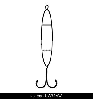 L'icône flottante accrochée, bobber style du contour Illustration de Vecteur