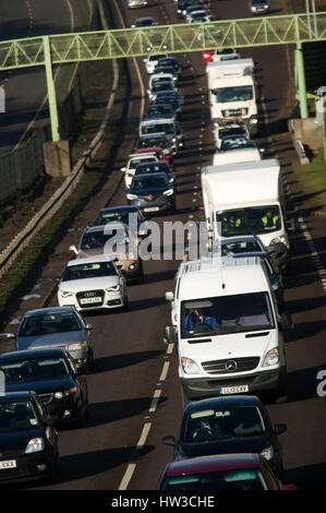 Embouteillage sur l'A69, Newcastle Banque D'Images