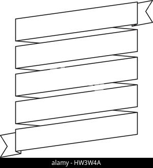 Silhouette de ruban monochrome de 5 Spirales Illustration de Vecteur