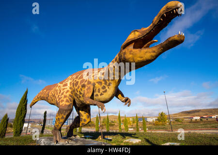 Taille de la vie réplique de dinosaure dans Burgos, Castille-León, Espagne Europe Banque D'Images