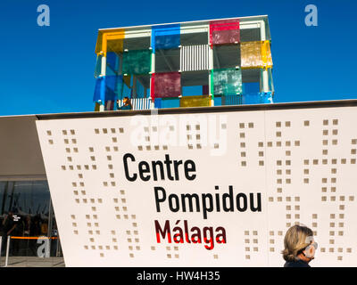 Musée d'art moderne centre Pompidou Costa del Sol, Malaga. Andalousie le sud de l'Espagne. L'Europe Banque D'Images