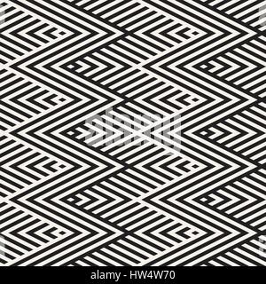 Résumé bandes parallèles en ZigZag. Vector Pattern. Transparente Répétant fond monochrome Illustration de Vecteur