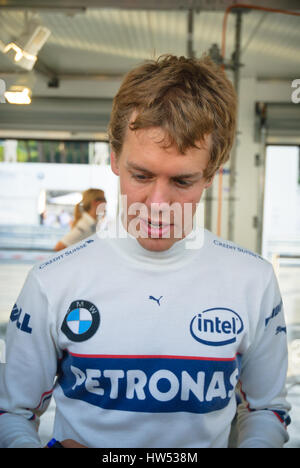 ROME, ITALIE - Le 23 juin 2007. Jeune champion de Formule 1 Sebastian Vettel en 2007, portrait Banque D'Images