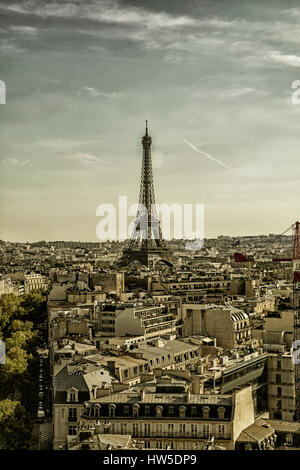 Vue sur Paris, la France avec la Tour Eiffel Banque D'Images