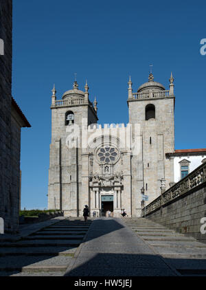 Vue panoramique de la Cathédrale Se Porto Portugal Banque D'Images
