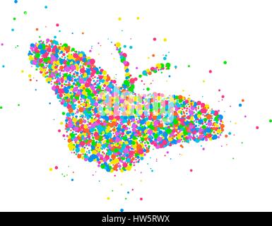 Papillon abstrait cercles multicolores splash. Vector illustration. Illustration de Vecteur