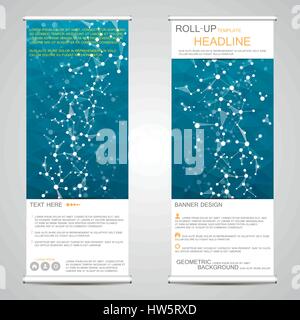 Roll-up Banner stands de présentation et de publication. Fond abstrait géométrique. Vector illustration Illustration de Vecteur