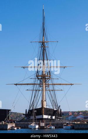 Le Danemark, le Jutland, Ebeltoft, Fregatten Jylland, bateau en bois le plus long du monde. Banque D'Images