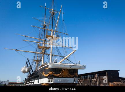 Le Danemark, le Jutland, Ebeltoft, Fregatten Jylland, bateau en bois le plus long du monde. Banque D'Images