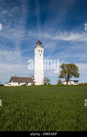 Le Danemark, Langeland, Bagenkop, Keldsnor Fyr lighthouse Banque D'Images