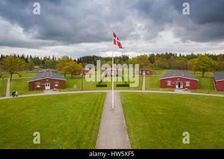 Le Danemark, le Jutland, Padborg, Froslevlejren, ancien WW2-era Froslev Camp de détention pour les prisonniers en Allemand Danois Danemark occupés par les bâtiments du camp, Banque D'Images