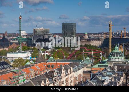 Le Danemark, la Nouvelle-Zélande, de Copenhague, des jardins de Tivoli, un parc d'attractions, matin Banque D'Images