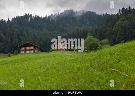 Autriche, Vorarlberg, Grande Vallée Walser, Blons, chalet walser traditionnelle Banque D'Images