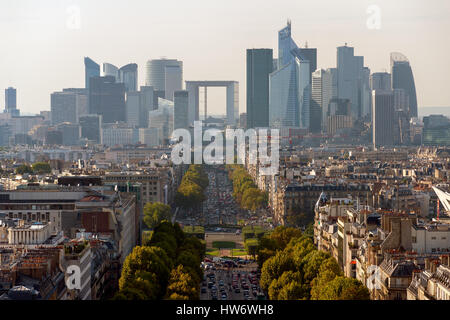 Vue aérienne de Paris, France pour la Defense area Banque D'Images