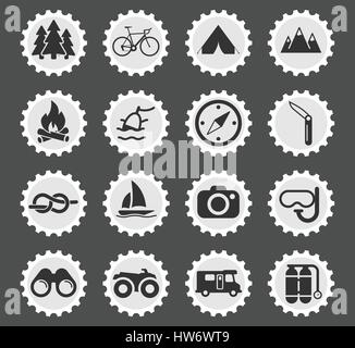 Simplement des icônes pour les loisirs actifs et de l'interface utilisateur web Illustration de Vecteur