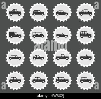 Symboles pour simplement simplement des voitures et de l'interface utilisateur web Illustration de Vecteur