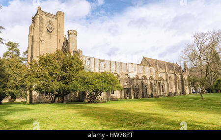 L'ancienne abbaye de Dunkeld, en Ecosse. Dans la lumière douce et belle ombre sur l'herbe. Banque D'Images