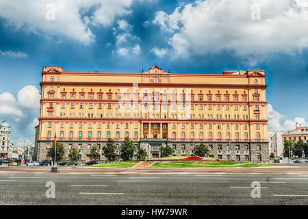 Bâtiment emblématique Loubianka, ancien quartier général du KGB, monument au centre de Moscou, Russie Banque D'Images