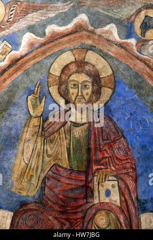 La France, la Haute Loire, Brioude, la Basilique de Saint Julien, fresques de la chapelle Saint Michel Banque D'Images