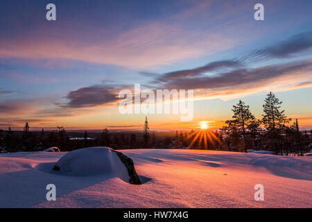 Dans martimoaapa lever du soleil d'hiver, la Finlande Banque D'Images