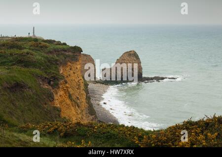 France, Calvados, plages du débarquement, Saint Pierre du Mont, Pointe du Hoc-NOUS Ranger Memorial Banque D'Images