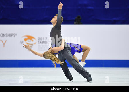 Taipei, Taiwan. 18 Mar, 2017. Rachel Parsons & Michael Parson (USA) : Patinage Artistique Championnats du monde juniors de patinage artistique, de danse sur glace danse libre à Taipei Arena à Taipei, Taiwan . Credit : AFLO SPORT/Alamy Live News Banque D'Images