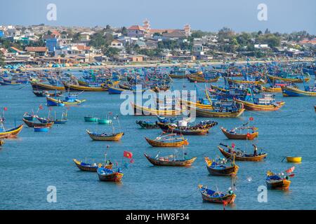 Le Vietnam, la région côtière centrale, village de pêcheurs de Mui Ne Banque D'Images