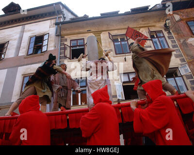 ŠKOFJA LOKA, SI - 4 avril : Kranj Passion Play, basée sur le plus ancien texte enregistré en langue slovène. Škofja Loka, le 4 avril 2009 Banque D'Images