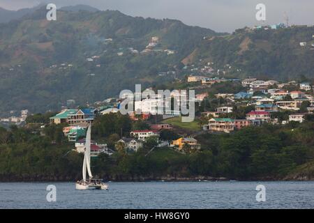 St Vincent et les Grenadines, Saint Vincent, Kingstown, voilier dans Kingstown Harbour Banque D'Images