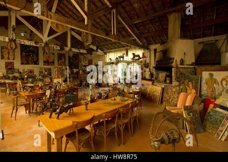 France, Bouches du Rhône, parc régional de Camargue à Salin de Giraud, Mas Saint Bertrand, atelier d'artiste (Mention obligatoire) Banque D'Images