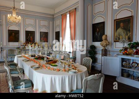 En France, la Haute Saône, GY, château du 11ème au 18ème siècle, la salle à manger du Cardinal Banque D'Images