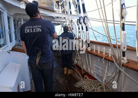 France, Calvados, Ouistreham, trois-mâts barque Belem Banque D'Images