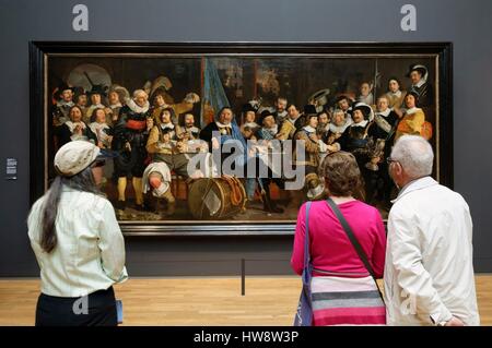 Pays-bas, le nord de la Hollande, Amsterdam, Quartier des musées, le Rijksmuseum, le banquet à la guilde des arbalétriers dans la célébration du traité de Münster (1648) de Bartholomeus van der Helst Banque D'Images