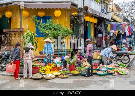 Vietnam, province de Quang Nam, Hoi An, classée au Patrimoine Mondial de l'UNESCO, le marché Banque D'Images