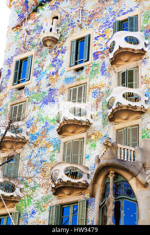 Antonio Gaudi, Casa Batllo, Barcelone, Catalogne, Espagne Banque D'Images