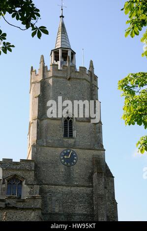 L'église St Mary vierge, Burwell, Cambridgeshire, la plupart de l'édifice actuel date du 15e siècle Banque D'Images