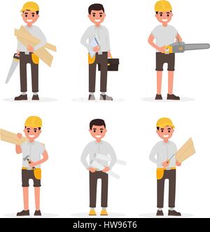 Ensemble de différents personnages de dessins animés dans le style plate Illustration de Vecteur