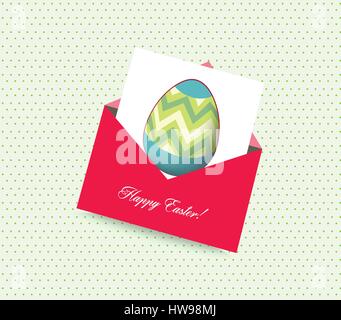Joyeuses Pâques avec enveloppe carte egg Illustration de Vecteur