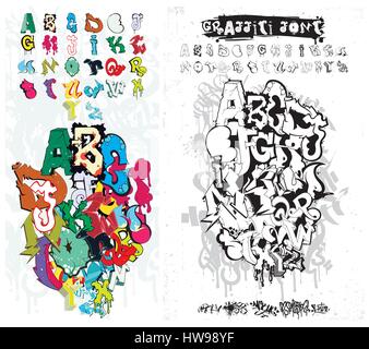 L'alphabet Graffiti Street Art Illustration de Vecteur