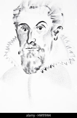 Portrait de Johannes Kepler (keppler) (1571-1630) - illustration de l'Ewa Ewa KLOS KLOS ©/Opale Banque D'Images