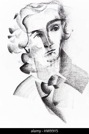 Portrait d'Antoine Laurent de Lavoisier (1743-1794), chimiste français - illustration de l'Ewa Ewa KLOS KLOS ©/Opale Banque D'Images