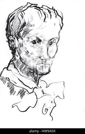 Portrait de Charles Baudelaire (1821-1867), poete, critique d'art, essayiste et traducteur francais - illustration de l'Ewa Ewa KLOS KLOS ©/Opale Banque D'Images